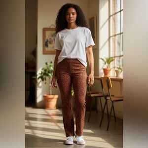 Anthropologie Sanctuary Leopard Print KNit Cotton Pants Size XS